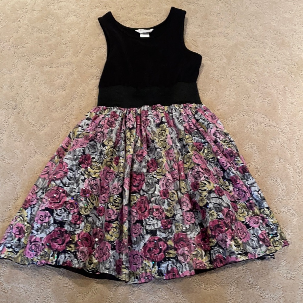 Black Upper half and Floral bottom half dress